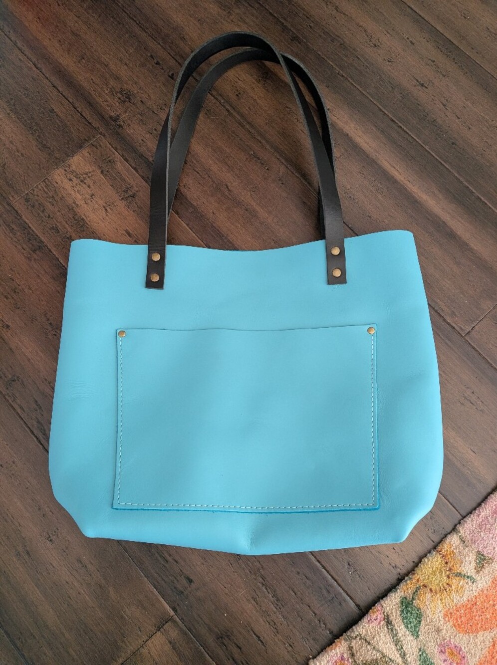 Rare Portland Leather Goods Leather Tote Bag In Paradise Blue